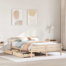 Bedframe 140x190cm Solid Wood Pine