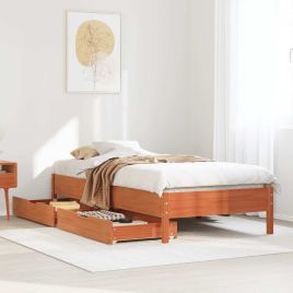 Bedframe Wax Brown 90x190cm Single Solid Wood Pine