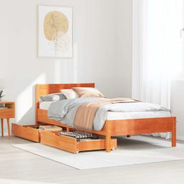 Bedframe Wax Brown 100x200cm Solid Wood Pine