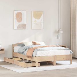 Bedframe 135x190cm Double Solid Wood Pine