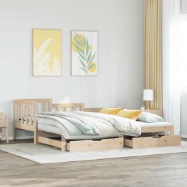 Daybed with Trundle and Drawers 90x200cm