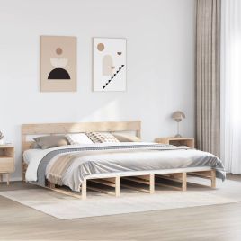 Bedframe 200x200cm Solid Wood Pine