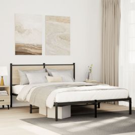 Metal Bedframe Sonoma Oak 137x190cm