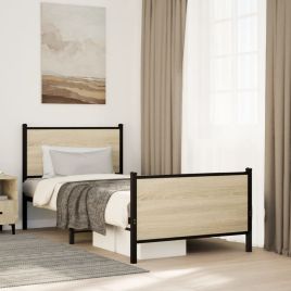 Metal Bedframe Sonoma Oak 80x200cm
