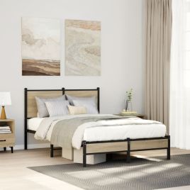 Metal Bedframe Sonoma Oak 120x200cm