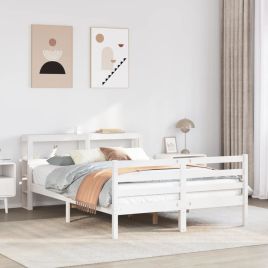Bedframe with Headboard White 150x200cm King Size