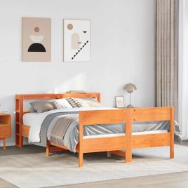 Bedframe Wax Brown 140x190cm Solid Wood Pine