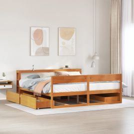 Bedframe Wax Brown 180x200cm Super King Size Solid Wood Pine