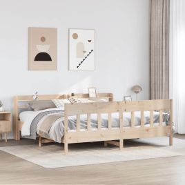 Bedframe 200x200cm Solid Wood Pine