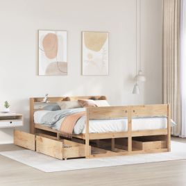 Bedframe 160x200cm Solid Wood Pine