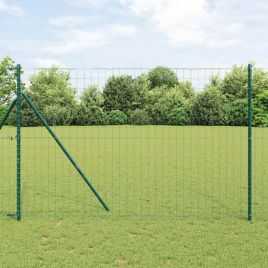Euro Fence with 7 Posts 1.5x10 m Galvanised Steel Green