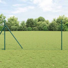 Euro Fence with 13 Posts 1.2x25 m Galvanised Steel Green
