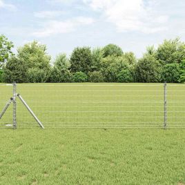 Euro Fence with 13 Posts 0.4x25 m Galvanised Steel