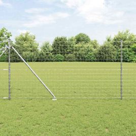 Euro Fence with 7 Spike Posts 1.4x10 m Galvanised Steel