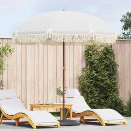 BRLRIDG Beach Parasol Grey and 205x205x210 cm - White