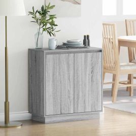 Sideboard with LED in Grey Sonoma - 71 x 34.5 x 75 cm, Made of Engineered Wood