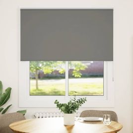 Roller Blind Blackout Grey 125x130 cm Fabric Width 121.6 cm Polyester