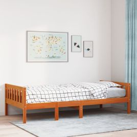 Children's Bed Wax Brown 80x200cm Solid Wood Pine
