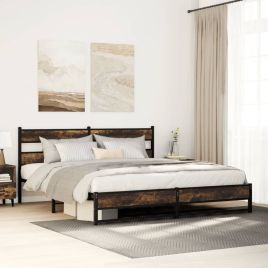 Metal Bedframe Smoked Oak 183x213cm
