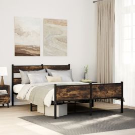 Metal Bedframe Smoked Oak 160x200cm