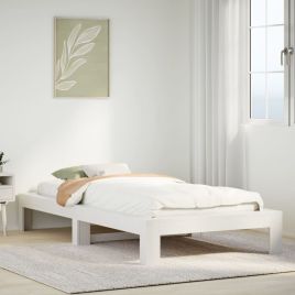 Bedframe White 75x190cm Small Single Solid Wood Pine