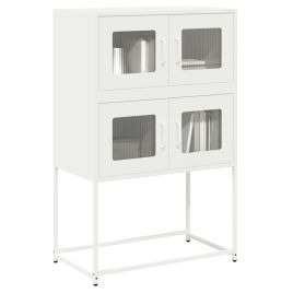 Highboard White 68x39x107 cm Steel