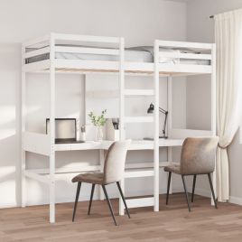 Loft Bedframe White 90x190cm Solid Wood Pine