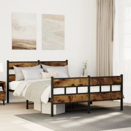 Metal Bedframe Smoked Oak 140x200cm