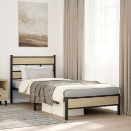 Bedframe Sonoma Oak 107x203cm Engineered Wood