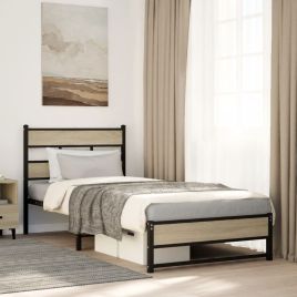 Metal Bedframe Sonoma Oak 90x190cm Single
