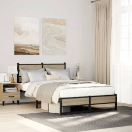 Metal Bedframe Sonoma Oak 120x200cm