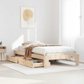 Bedframe 100x200cm Solid Wood Pine