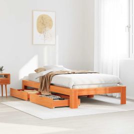 Bedframe Wax Brown 90x200cm Solid Wood Pine