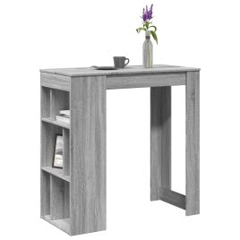 Bar Table with Racks Grey Sonoma 102x50x103.5 cm Engineered Wood