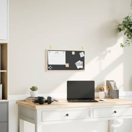 Chalkboard with Solid Pine Wood Frame Black 60x30 cm