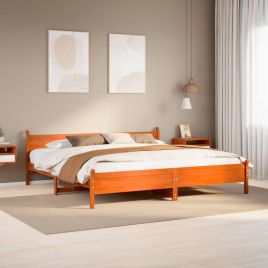 Bedframe Wax Brown 180x200cm Super King Solid Wood Pine