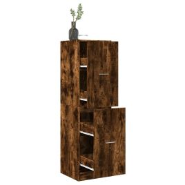 Apothecary Cabinet Smoked Oak 40x41x144.5 cm Engineered Wood