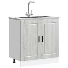 Sink Base Cabinet "Porto" Grey Sonoma 80x46x81.5 cm Engineered Wood