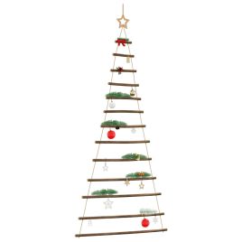 SNOLIX Hanging Christmas Tree with Top Star 86x180 cm Natural Branch