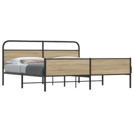Metal Bedframe Smoked Oak 200x200cm