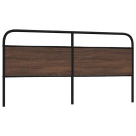 Headboard Brown Oak 200 cm Steel and Engineered Wood