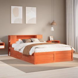 Bedframe Wax Brown 140x190cm Solid Wood Pine