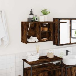 Bathroom Wall Cabinet Smoked Oak 60x25x40 cm Engineered Wood