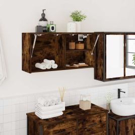 Bathroom Wall Cabinet Smoked Oak 80x25x40 cm Engineered Wood