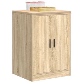 Garage Storage Cabinet Sonoma Oak 60x51x85 cm Solid Wood Pine