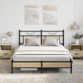 Bedframe Sonoma Oak 137x190cm Engineered Wood