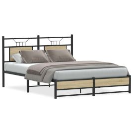 Bedframe Sonoma Oak 140x190cm Engineered Wood
