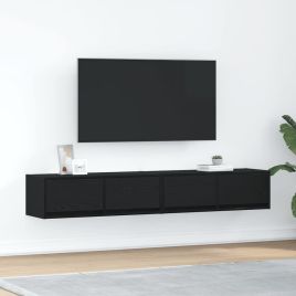 TV Cabinets 2 Pieces Black Oak 80x31x25.5 cm Engineered Wood