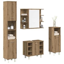 4 Piece Bathroom Furniture Set Artisan Oak Engineered Wood