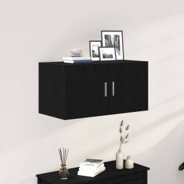 Wall Cabinet Black Oak 80x39x40 cm Engineered Wood